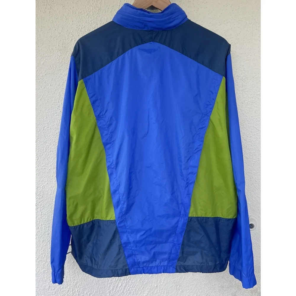 Vintage Nike Jacket Size XL Blue Hooded Swoosh Running Coat 90s Y2K Windbreaker